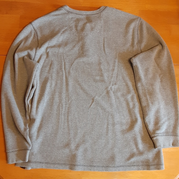 EDDIE BAUER THERMAL WAFFLE KNIT HENLEY in Light Heather Gray MENS SIZE 2XL. - Picture 5 of 13